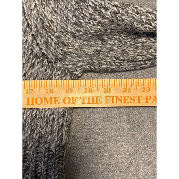 TALBOTS petite LARGE SWEATER black & gray LONG SLEEVE button down WOOL/ACRYLIC - Picture 7 of 8